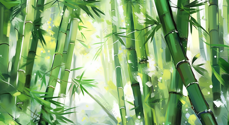 中国风水彩绿竹林画,插画/手绘图,插画/手绘图库,插画/手绘图下载,插画/手绘